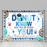 Aperturee - Aperturee Blue Stripe Donut Konw Thank You Police Backdrop